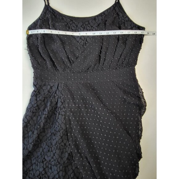 Madison Marcus Black Sleeveless Polka Dot & Lace Mini Dress Draped Side Medium - Picture 5 of 12